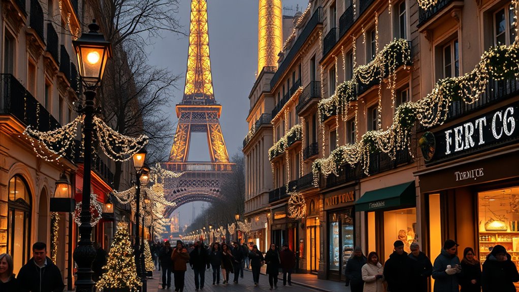 paris festive holiday lights
