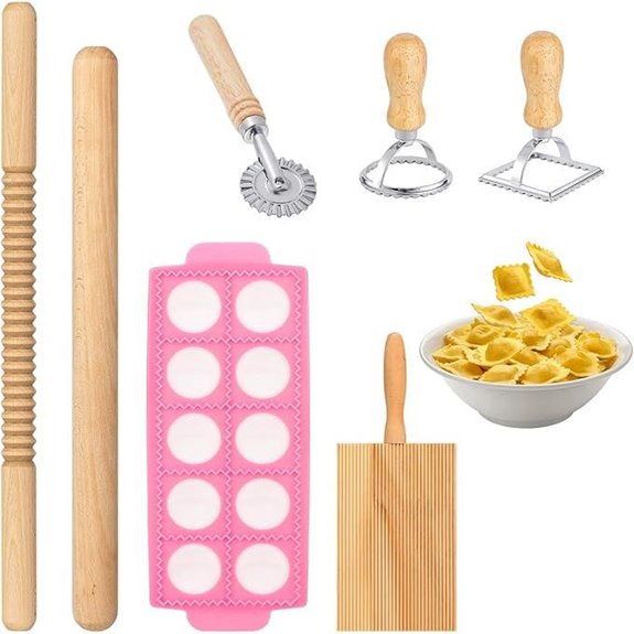 7-Piece Pasta Maker Set with Gnocchi and Ravioli Tools