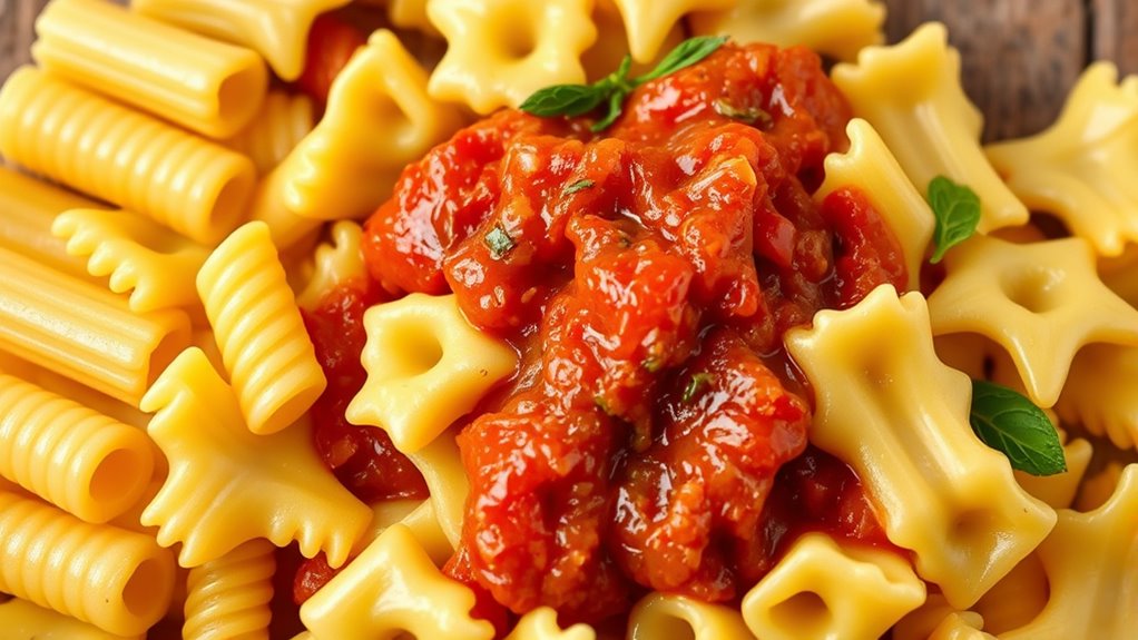 pasta shape influences flavor