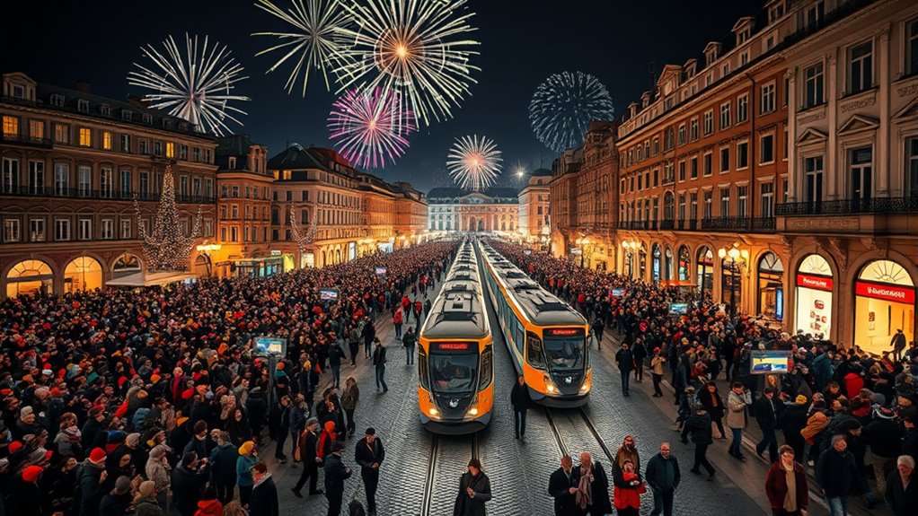 peak new year s eve pedestrian surges