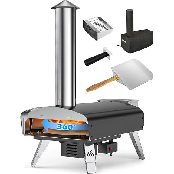 Mimiuo Pellet-Fired Outdoor Pizza Oven with Rotator