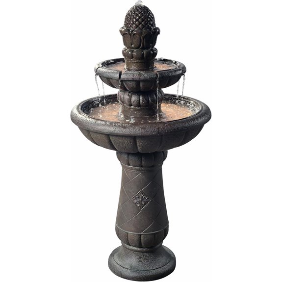Teamson Pineapple 2-Tier Waterfall Garden Fountain