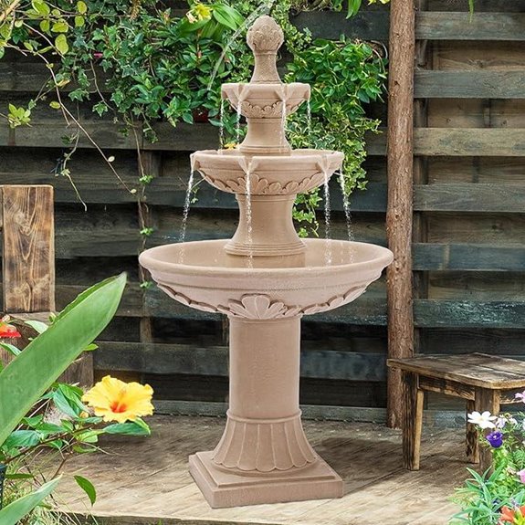 Italian Outdoor Fountain with Pineapple Top