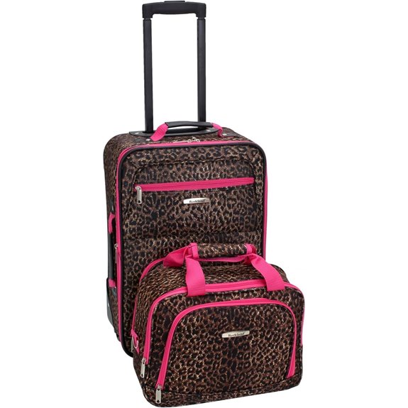 Rockland Pink Leopard Softside Luggage Set (2-Piece)