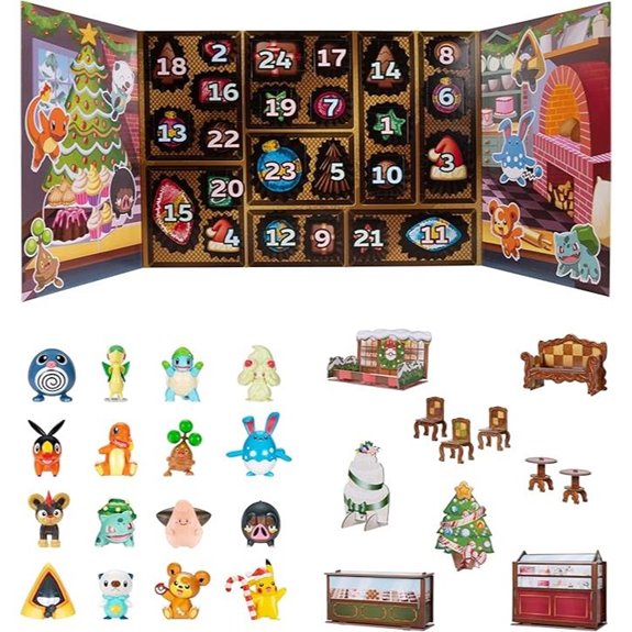 Pokemon Holiday Calendar 2025 with Battle Figures