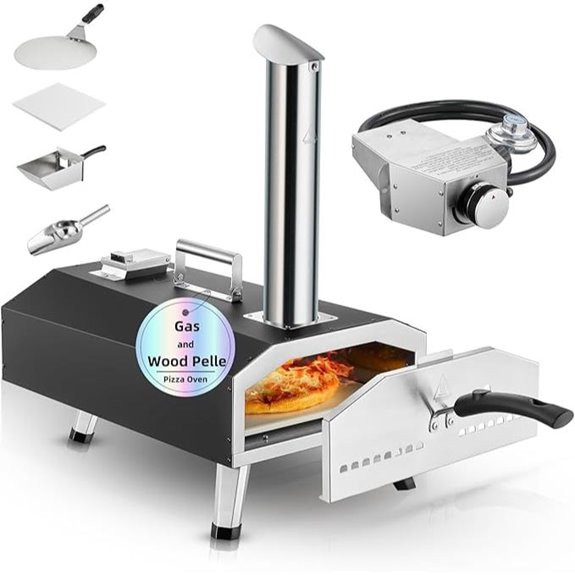 Portable 12-Inch Wood & Gas Pizza Oven