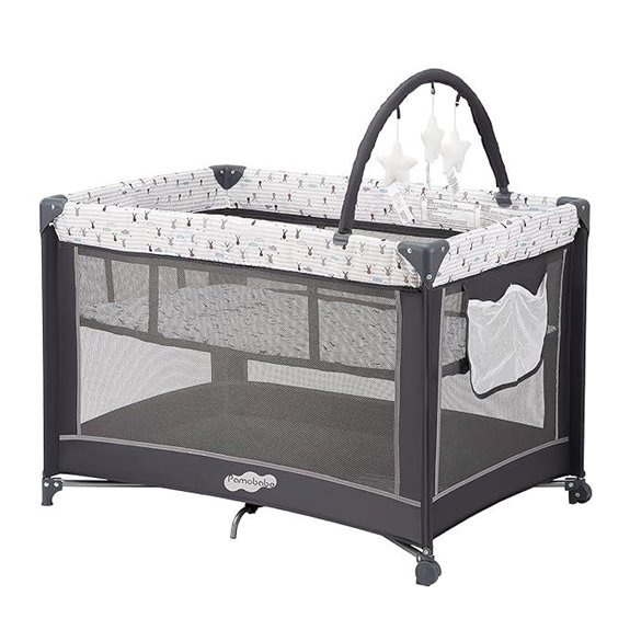 Pamo Babe Pack and Play with Bassinet Portable Playard for Baby