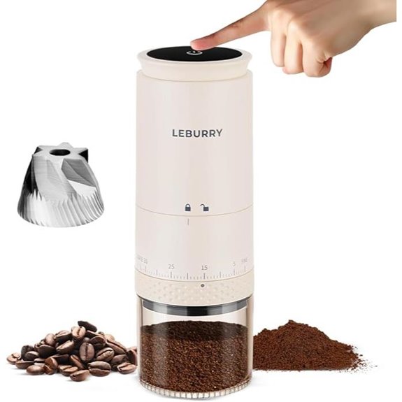 Burr Coffee Grinder Portable Electric with Adjustable Settings