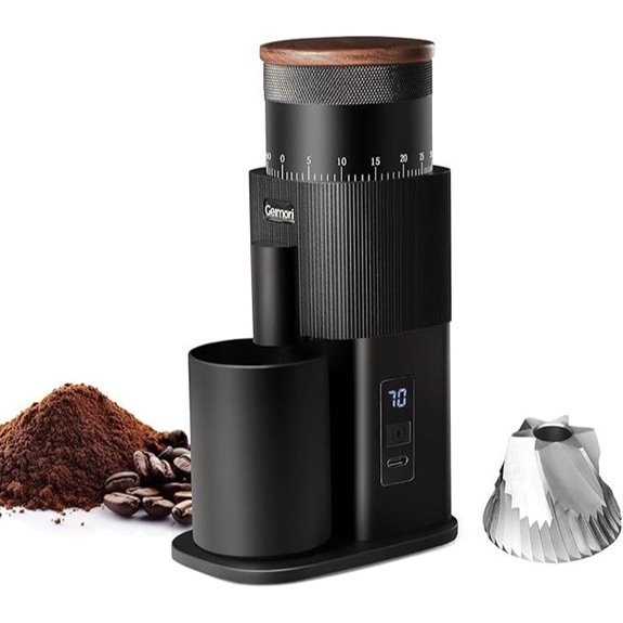 Wirsh Portable Cordless Coffee Grinder with Conical Burrs