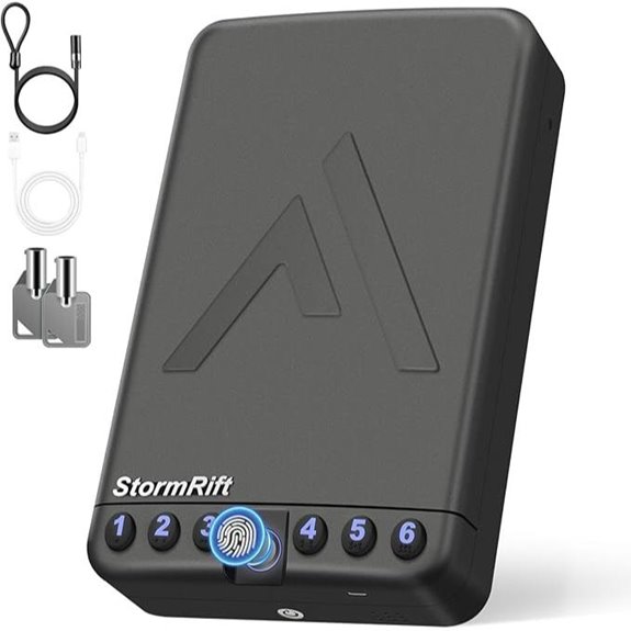 Biometric Portable Gun Safe with Fingerprint and Key