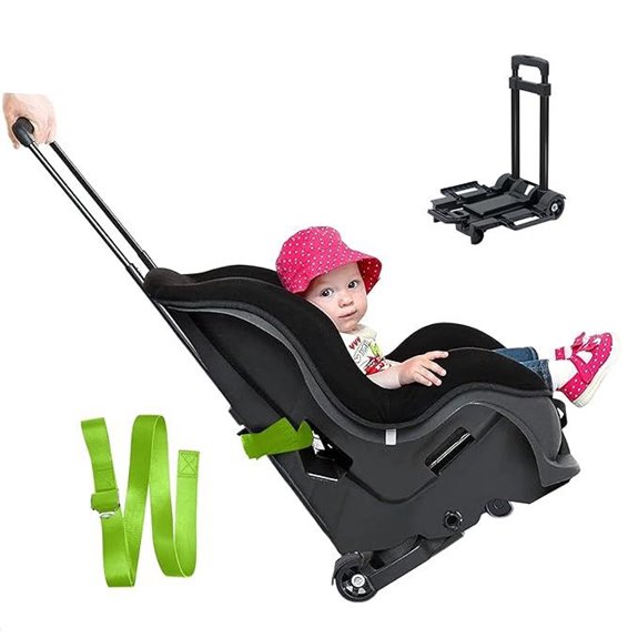 Foldable Car Seat Travel Cart with Wheels