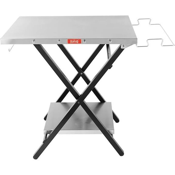Foldable Outdoor Grill Prep Table with Accessories