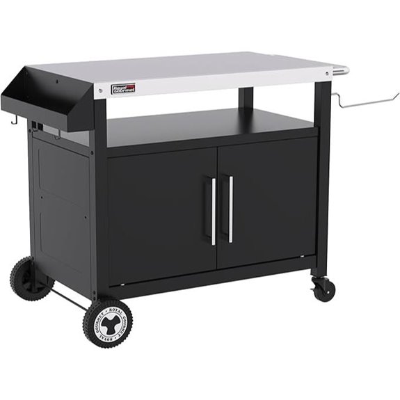 Outdoor Grill Cart with Wheels and Storage