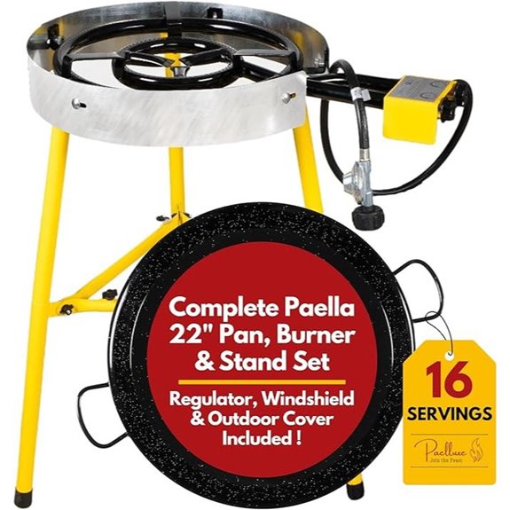 Portable Outdoor Paella Burner and Stand Set
