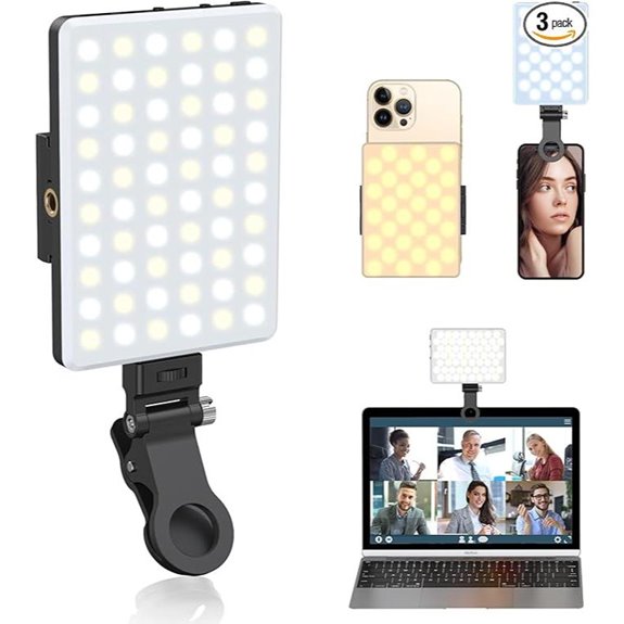 Portable Selfie Light with Clips and 3 Modes