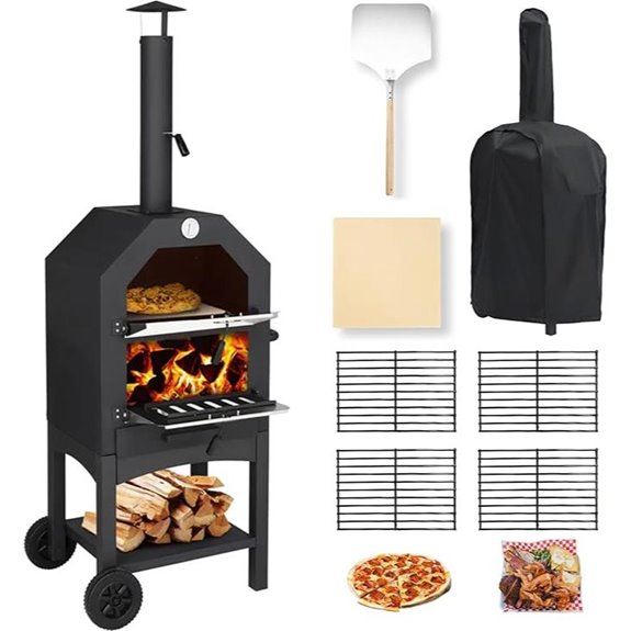 Portable Wood-Fired Outdoor Pizza Oven with Accessories