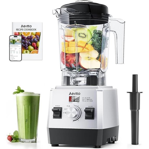 Aeitto 68oz Blender with 1800W 3 Presets Silver
