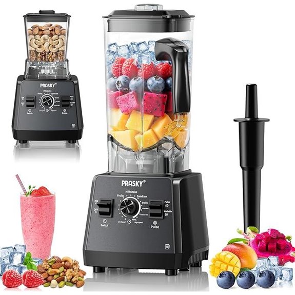 PRASKY 2400W Countertop Blender with Large Capacity