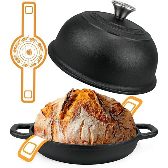 Pre-Seasoned 5QT Cast Iron Dutch Oven for Baking