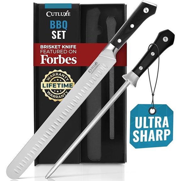 Cutluxe BBQ Knife & Honing Rod Set