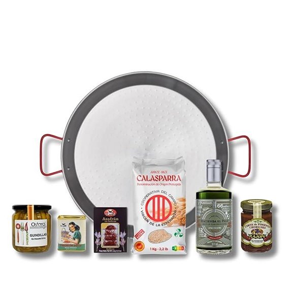 Premium Authentic Paella Kit with Pan and Ingredients