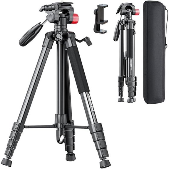 CAMBOFOTO 74 Professional Aluminum Camera Tripod