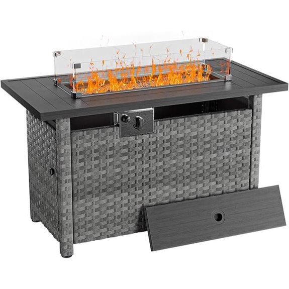 44 Propane Fire Pit Table with Wind Guard