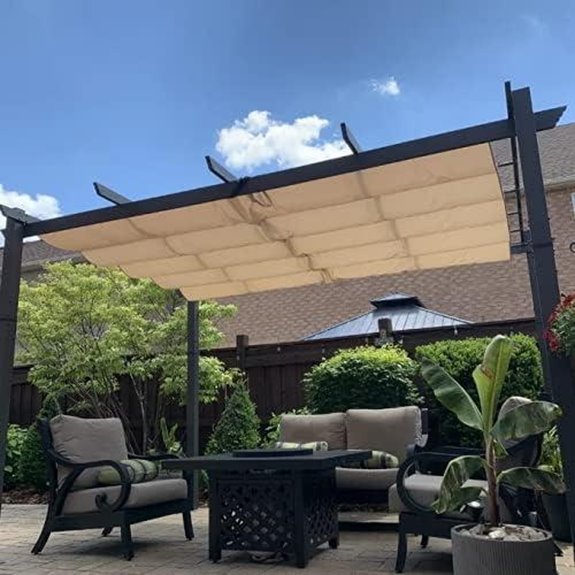 Purple Leaf 10x10 Retractable Pergola with Sun Shade