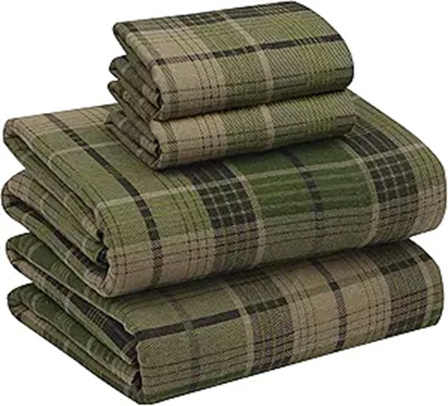 RUVANTI Queen Flannel Sheets Set 100% Cotton