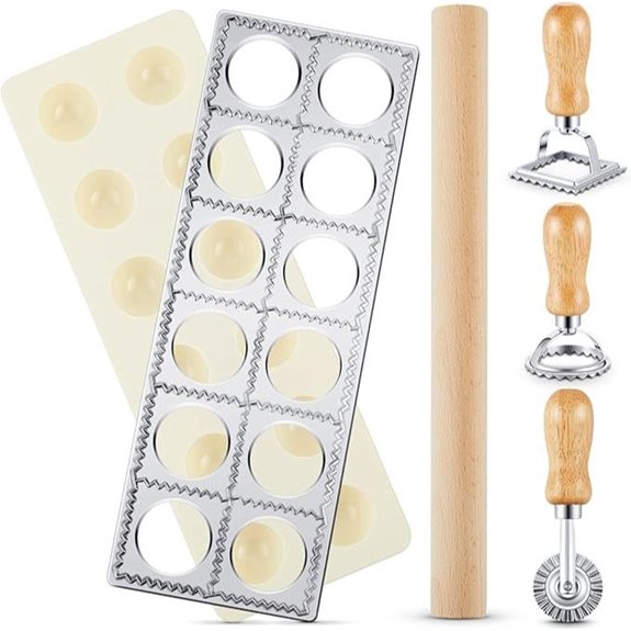 Geetery Ravioli Mold Set with Pasta Tools (12 Holes)