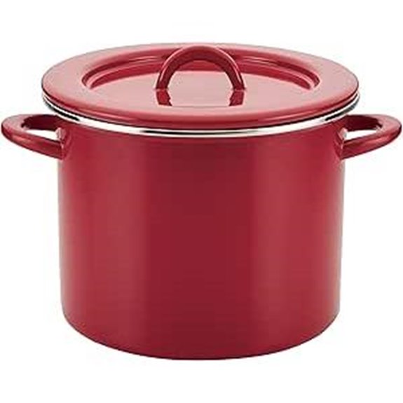 Rachael Ray Create Delicious Stock Pot/Stockpot with Lid - 12 Quart Red