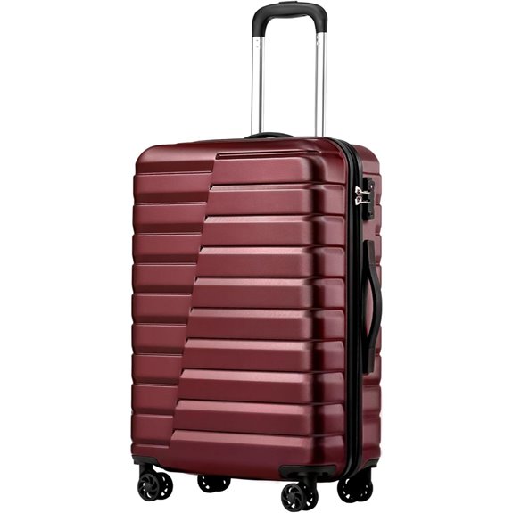 Coolife 24-Inch Red Spinner Hardside Luggage