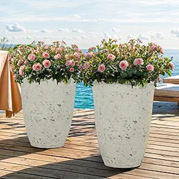 19.5 Resin Outdoor Planters Set of 2