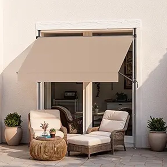 Grandekor Retractable Patio Awning 118 x 118