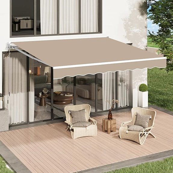 U-MAX Retractable Patio Awning with Crank Handle