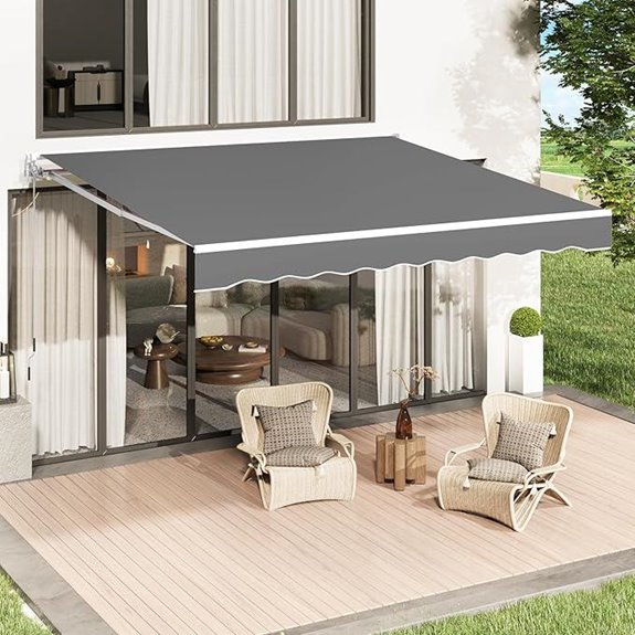 U-MAX Retractable Patio Awning with Crank Handle