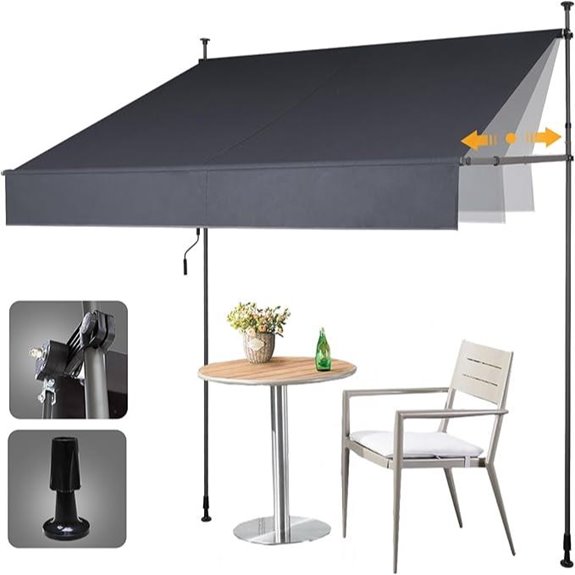 HOMEDEMO Retractable Outdoor Patio Sunshade Awning