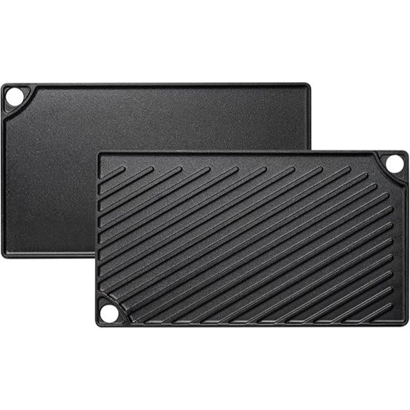 Reversible Cast Iron Grill/Griddle Pan with Handles