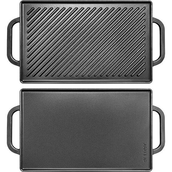 GGC Cast Iron Reversible Grill and Griddle Plate