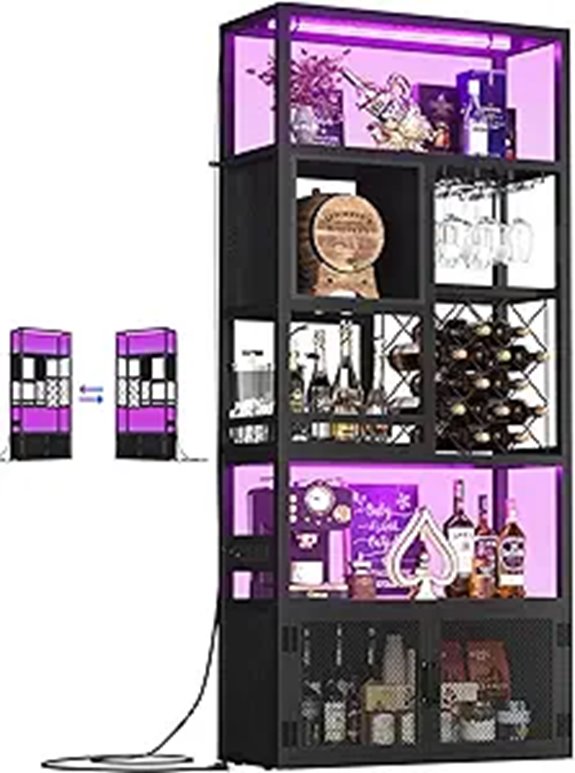 82.6 Reversible Wine & Liquor Cabinet with Lights