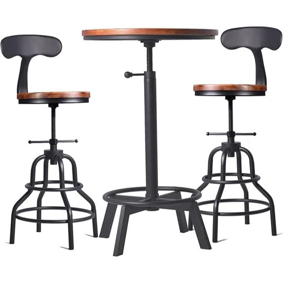 3-Piece Round Table & Chair Set with Swivels
