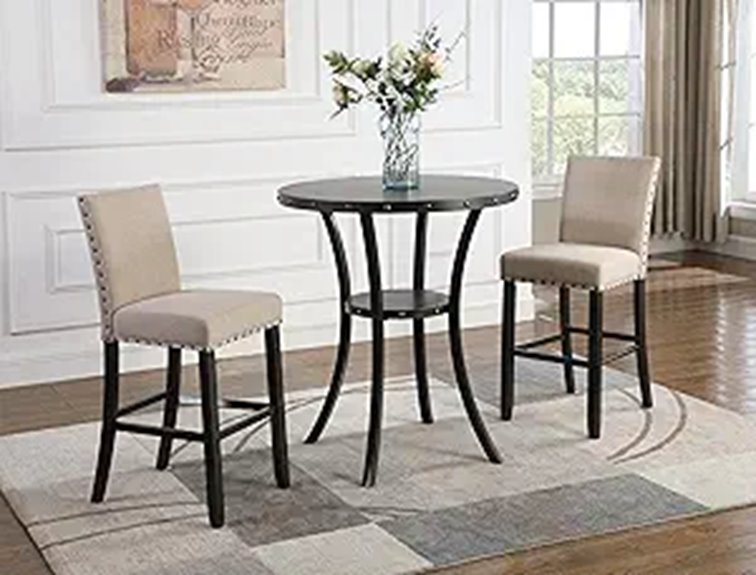 Roundhill Biony 3-Piece Bar Set with Stools