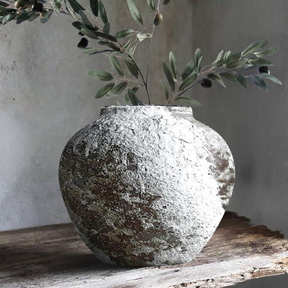 Rustic Ceramic Flower Vase for Home Decor