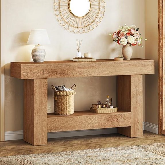 Farmhouse 63-Inch Console Table with Storage