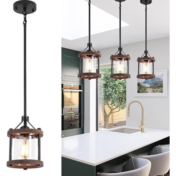 Rustic Farmhouse Pendant Light for Kitchen and Dining