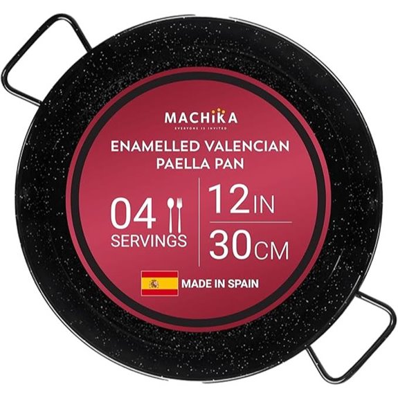 Machika Enamel Paella Pan 12-inch Rustproof 4 Servings