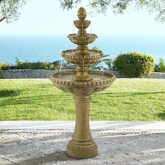 Sag Harbor 66 Italian Outdoor Water Fountain with Lights