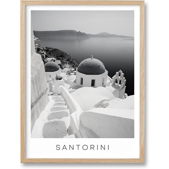 HesenDot Santorini Wall Art 12x16 Black & White