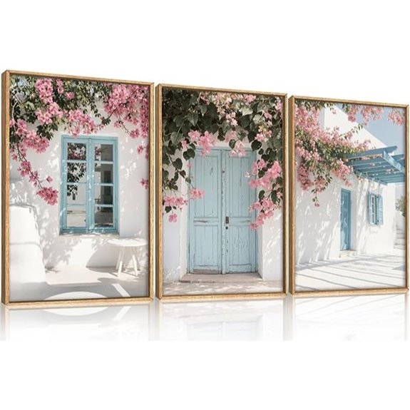 HOURIA Santorini Canvas Wall Art Set (3 Pieces)