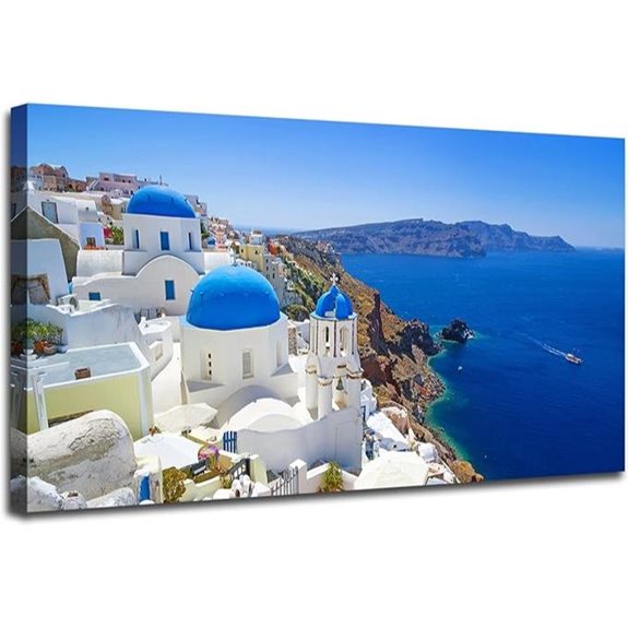 OKEXCKK Santorini Coastal Wall Art 20x40
